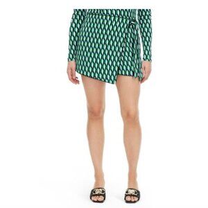 DVF for Target - Women's Side Wrap Arrow Geo Green Mini Skort